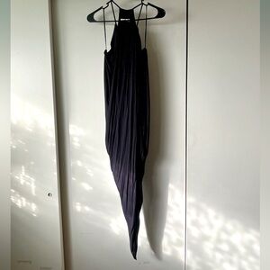 Bailey 44 Black Asymmetrical Midi Dress Halter 90s Clubwear M fits S